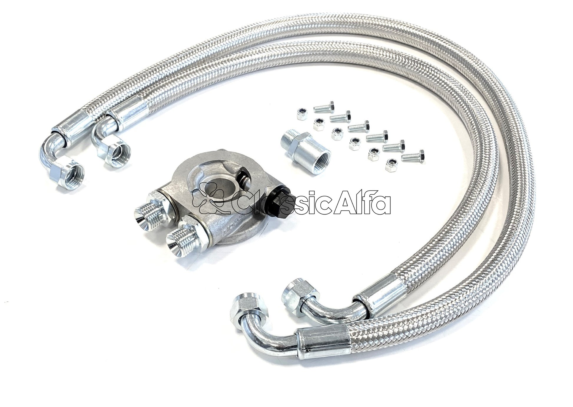 EN574S OIL COOLER THERMOSTATIC SANDWICH PLATE KIT - POST '72 (BRAIDED STEEL HOSES)