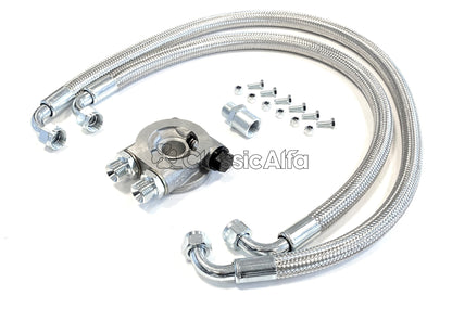 EN574S OIL COOLER THERMOSTATIC SANDWICH PLATE KIT - POST '72 (BRAIDED STEEL HOSES)