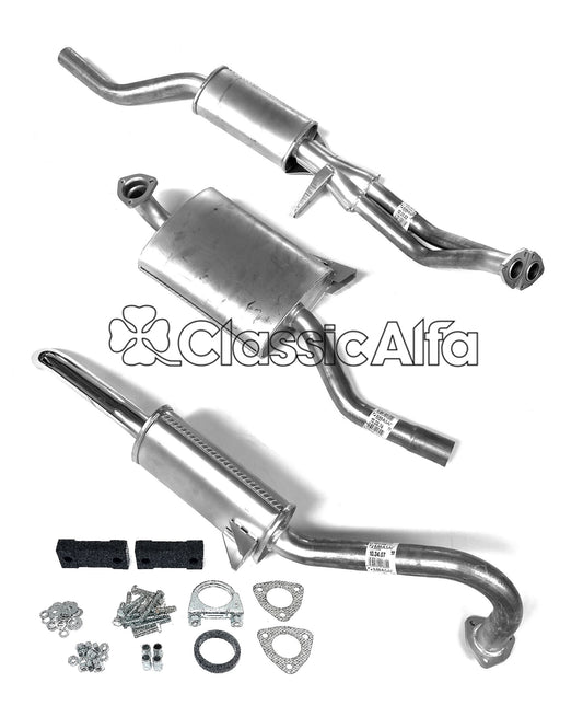 EX002 COMPLETE EXHAUST - SPIDER 1970-86 - NOW WITH FITTING KIT. 