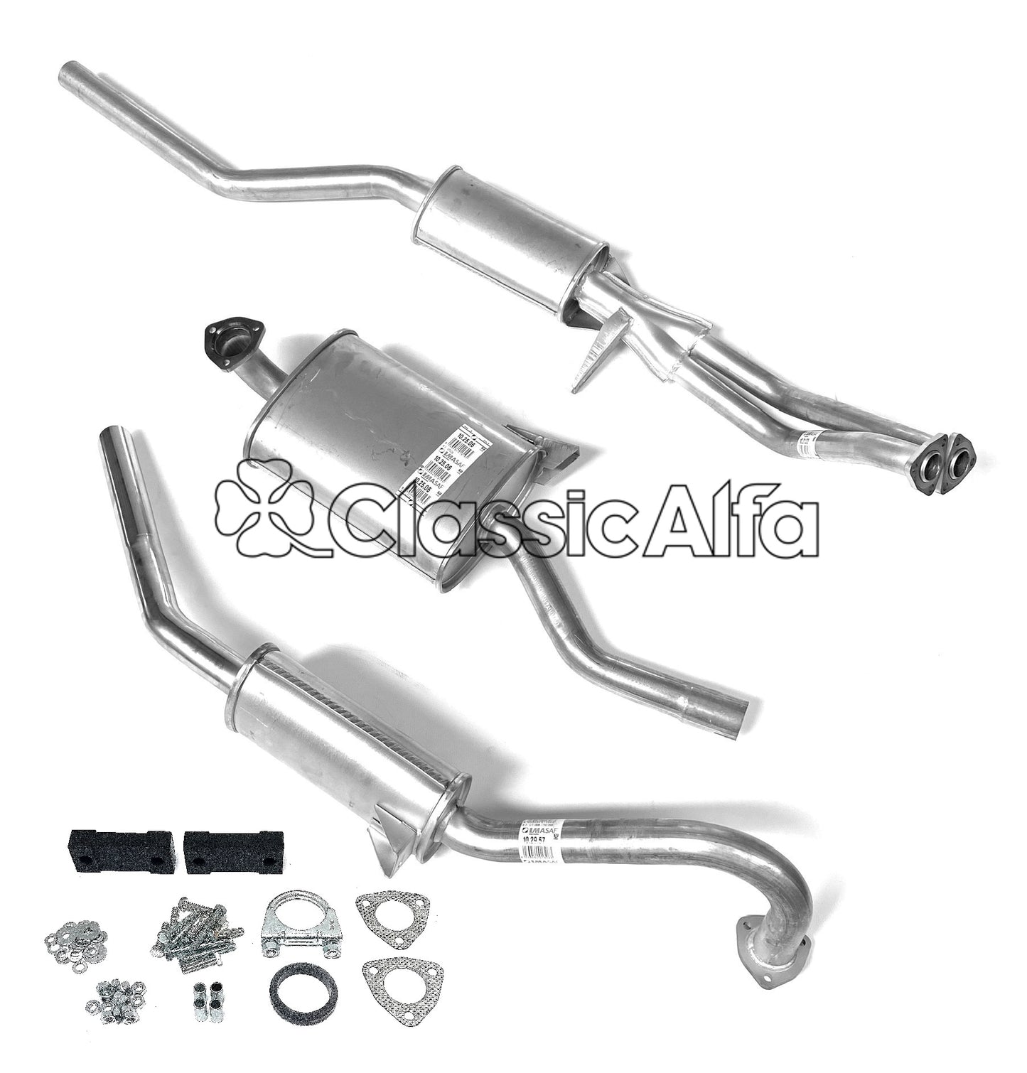 EX003/1 COMPLETE EXHAUST BERLINA SALOON - NOW WITH FITTING KIT. 