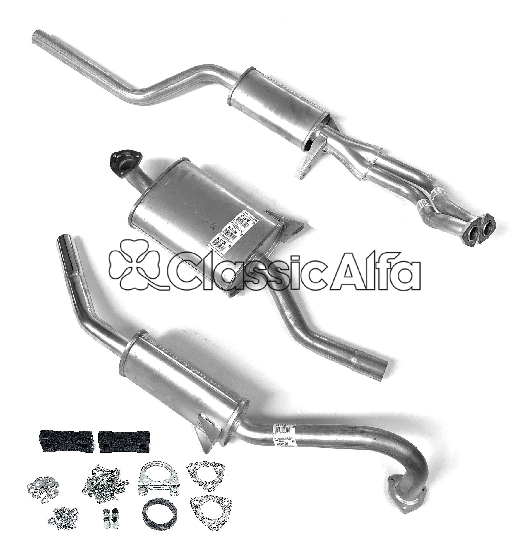 EX003 COMPLETE EXHAUST GIULIA SALOON - NOW WITH FITTING KIT. 
