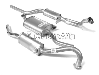 EX004 COMPLETE EXHAUST - ROUNDTAIL SPIDER 1966-69 - NOW WITH FITTING KIT. 