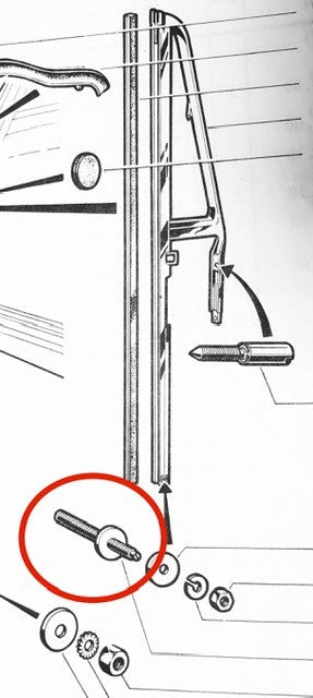 GL025 FRONT 1/4 LIGHT FRAME ADJUSTING SCREW