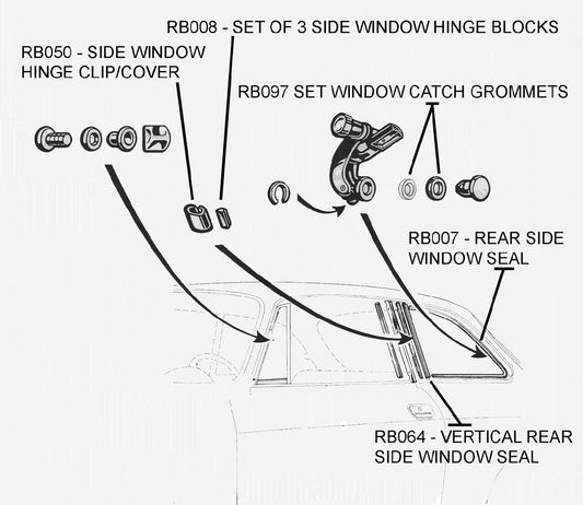 105 Coupe Rubber Parts Diagram 3