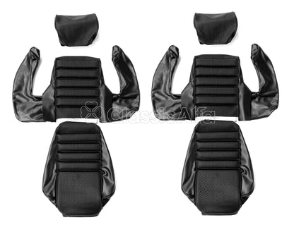 IN012/2 FRONT 1750GTV MK 1 SEAT COVERS WITH TWIN HEADREST - BLACK