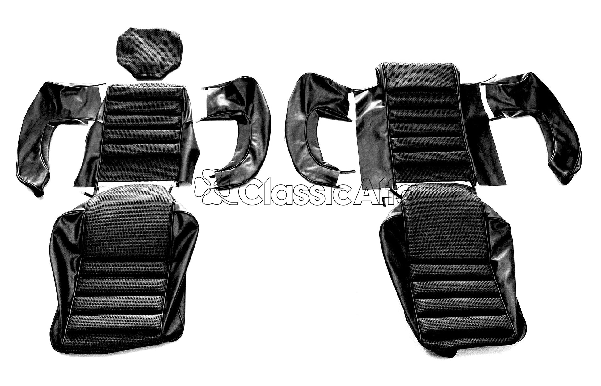 IN012 PAIR 1750GTV MK 1 FRONT SEAT COVERS - BLACK