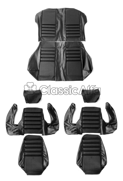 IN018/1 FULL SET 1750GTV MK 1 SEAT COVERS WITH TWIN HEADREST - BLACK