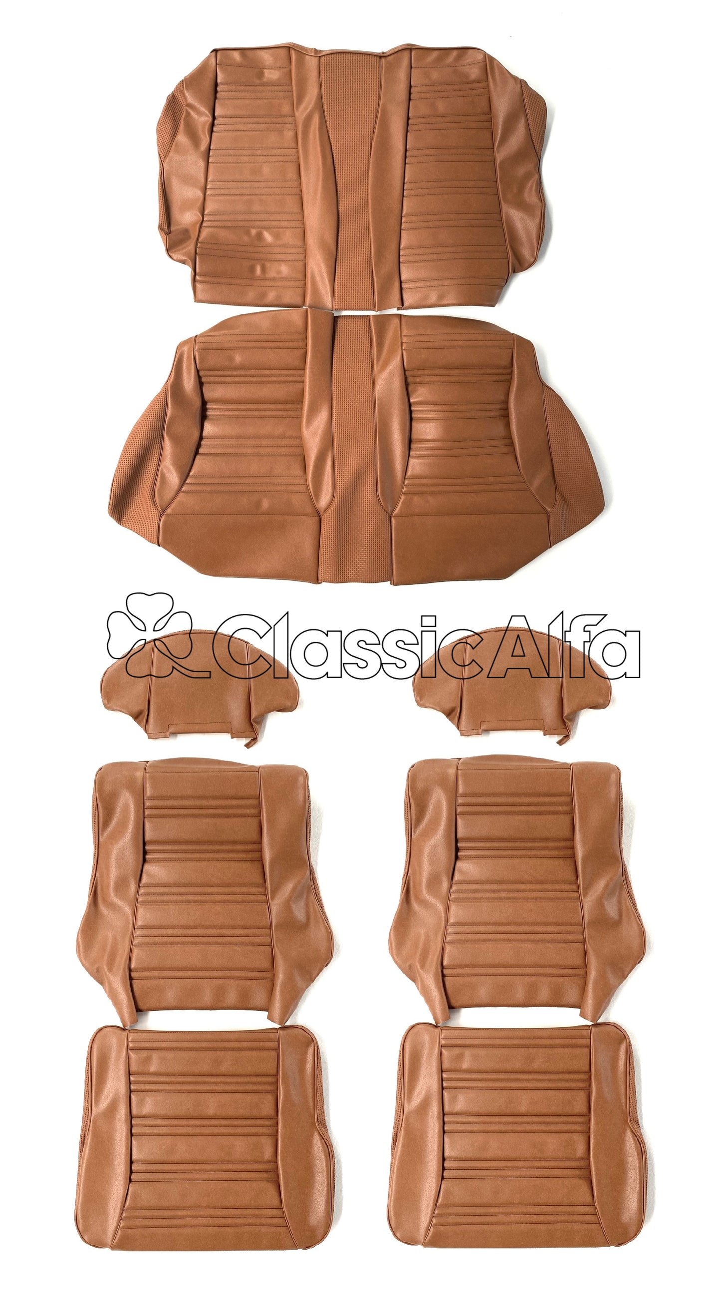 IN025 1750GTV MK 2 FULL SEAT COVER SET - CINGHIALE BROWN VINYL