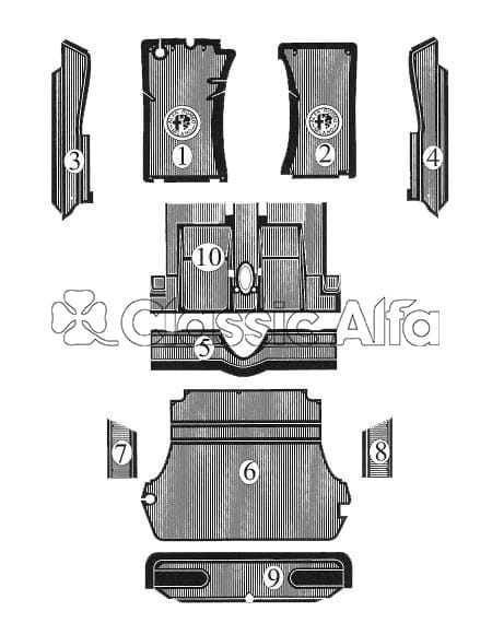 IN102 LHD COMPLETE MAT SET - KAMMTAIL SPIDER