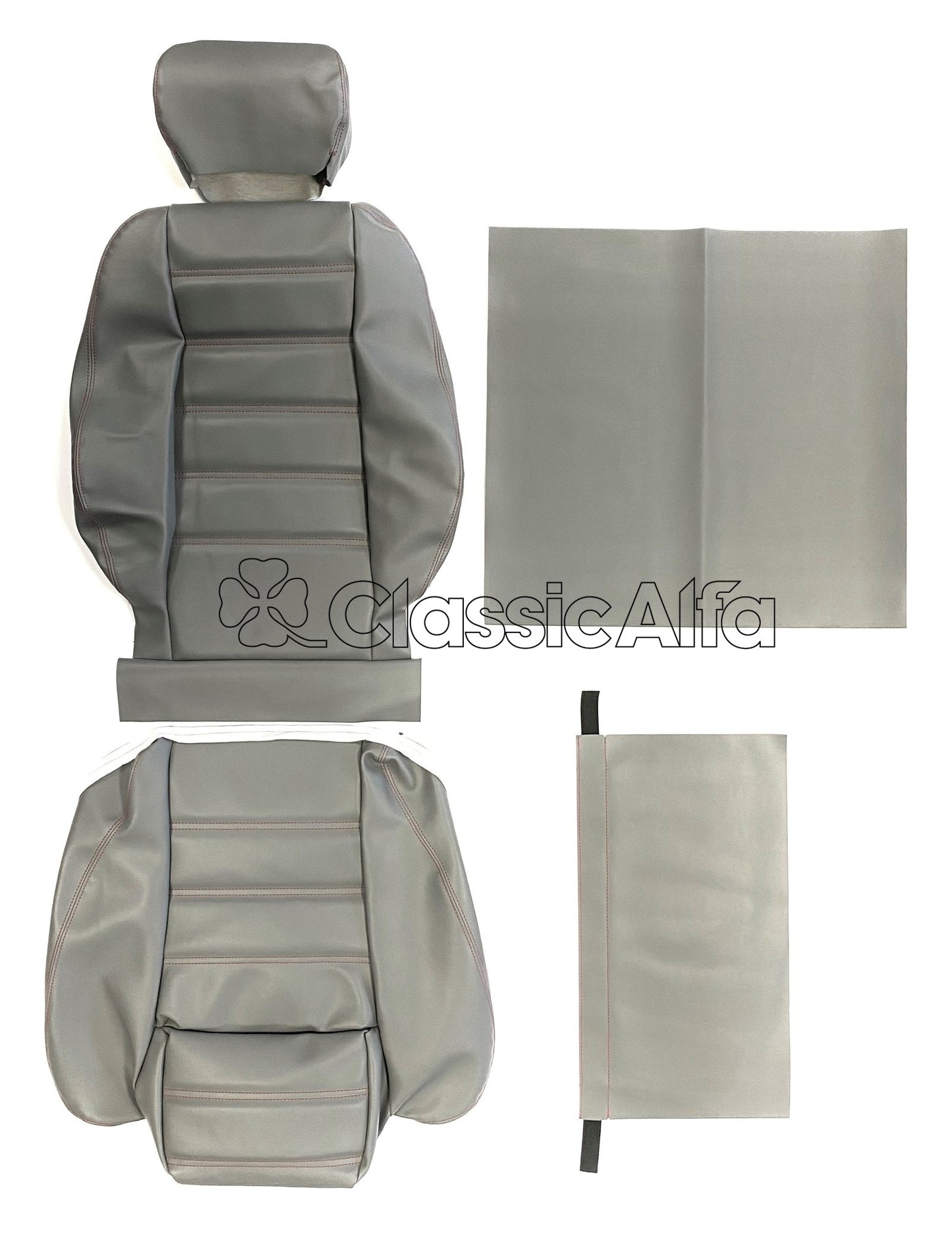 IN107/1 SPIDER QV 1987-88 SEAT COVER, GREY WITH RED STITCHING