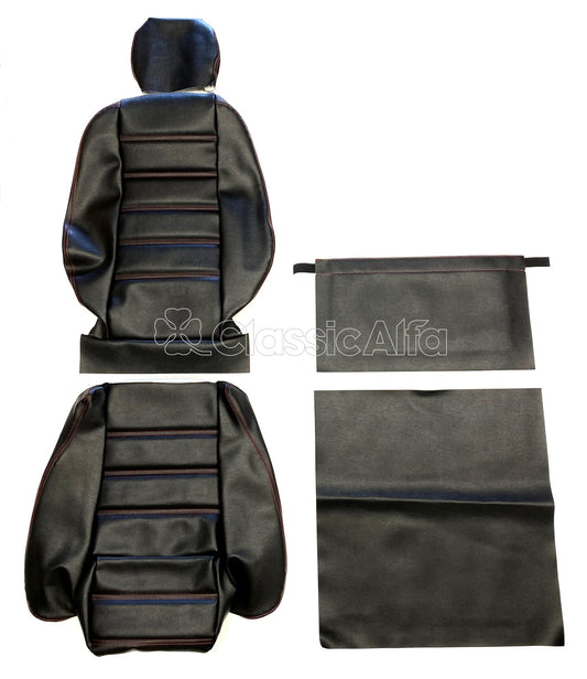 IN107 SPIDER QV 1987-88 SEAT COVER, BLACK WITH RED STITCHING