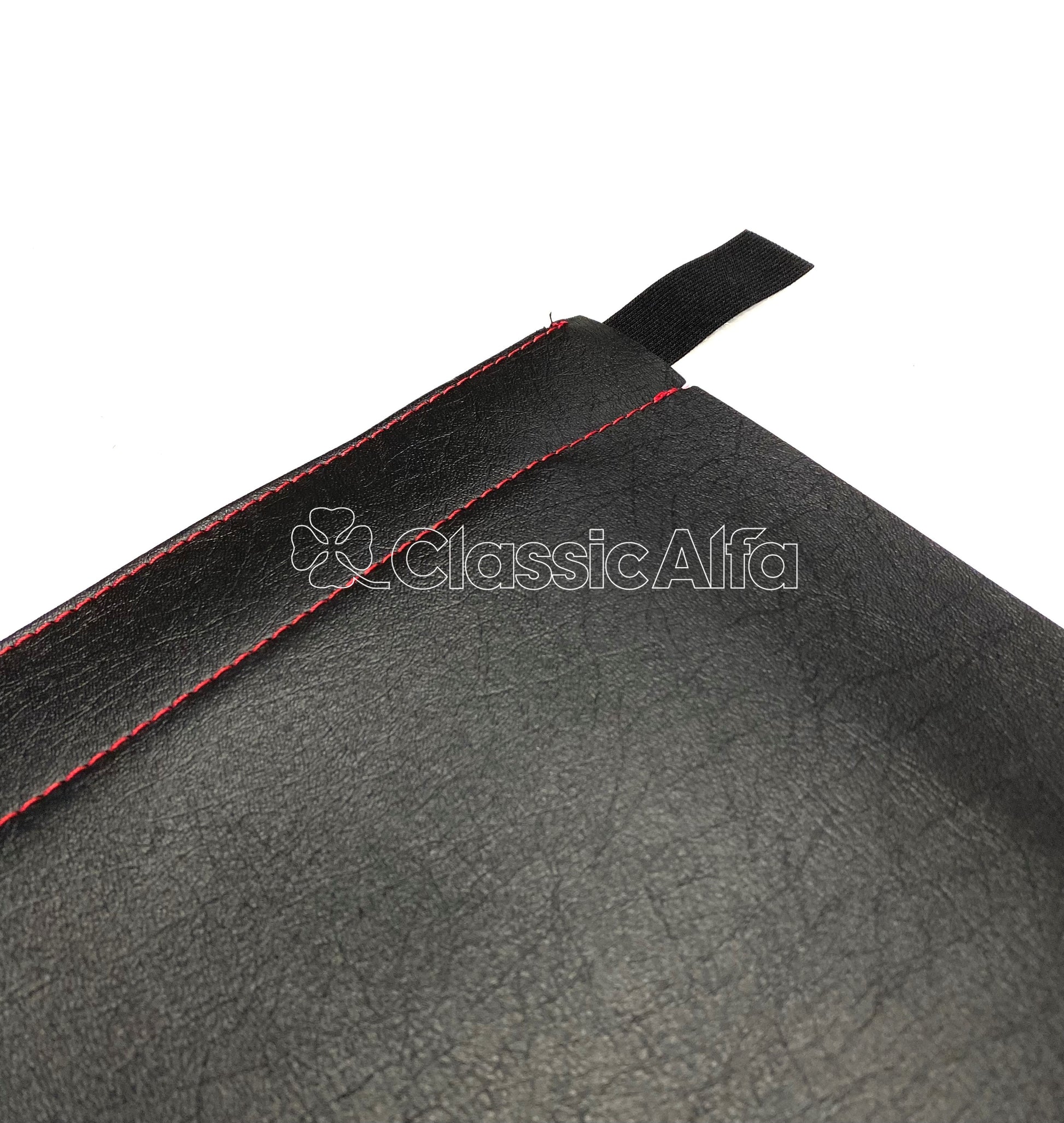 IN107 SPIDER QV 1987-88 SEAT COVER, BLACK WITH RED STITCHING