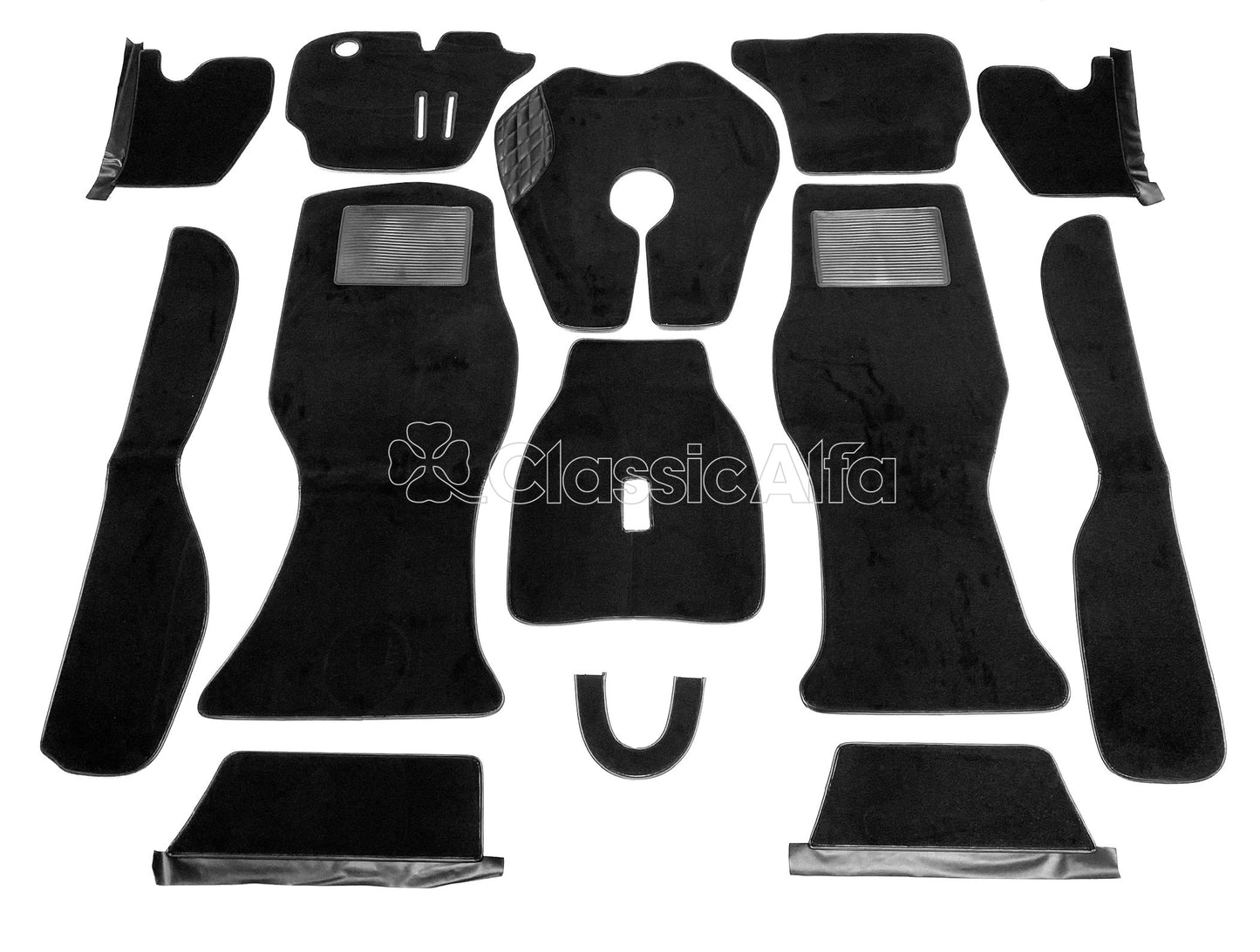 IN241 GT/GTV CARPET SET - BLACK- LEFT HAND DRIVE, STANDING PEDALS