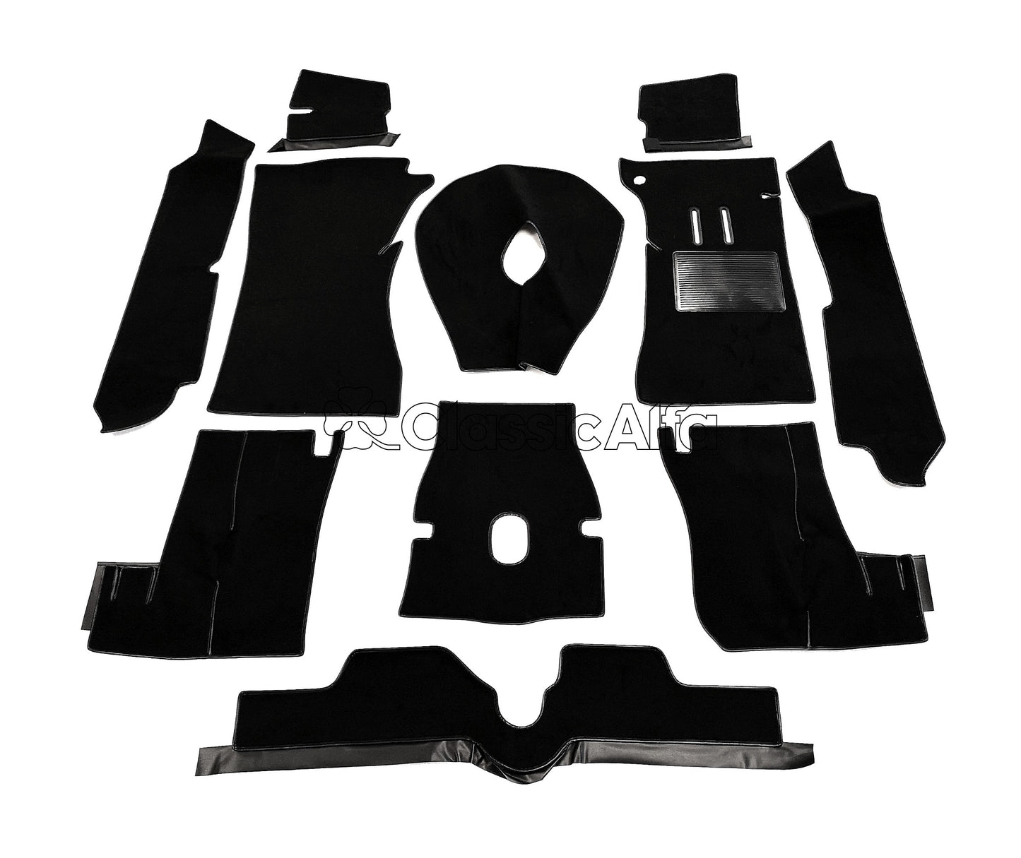 IN267 PREMIUM RHD CARPET SET FOR SPIDER 1972-77 - BLACK