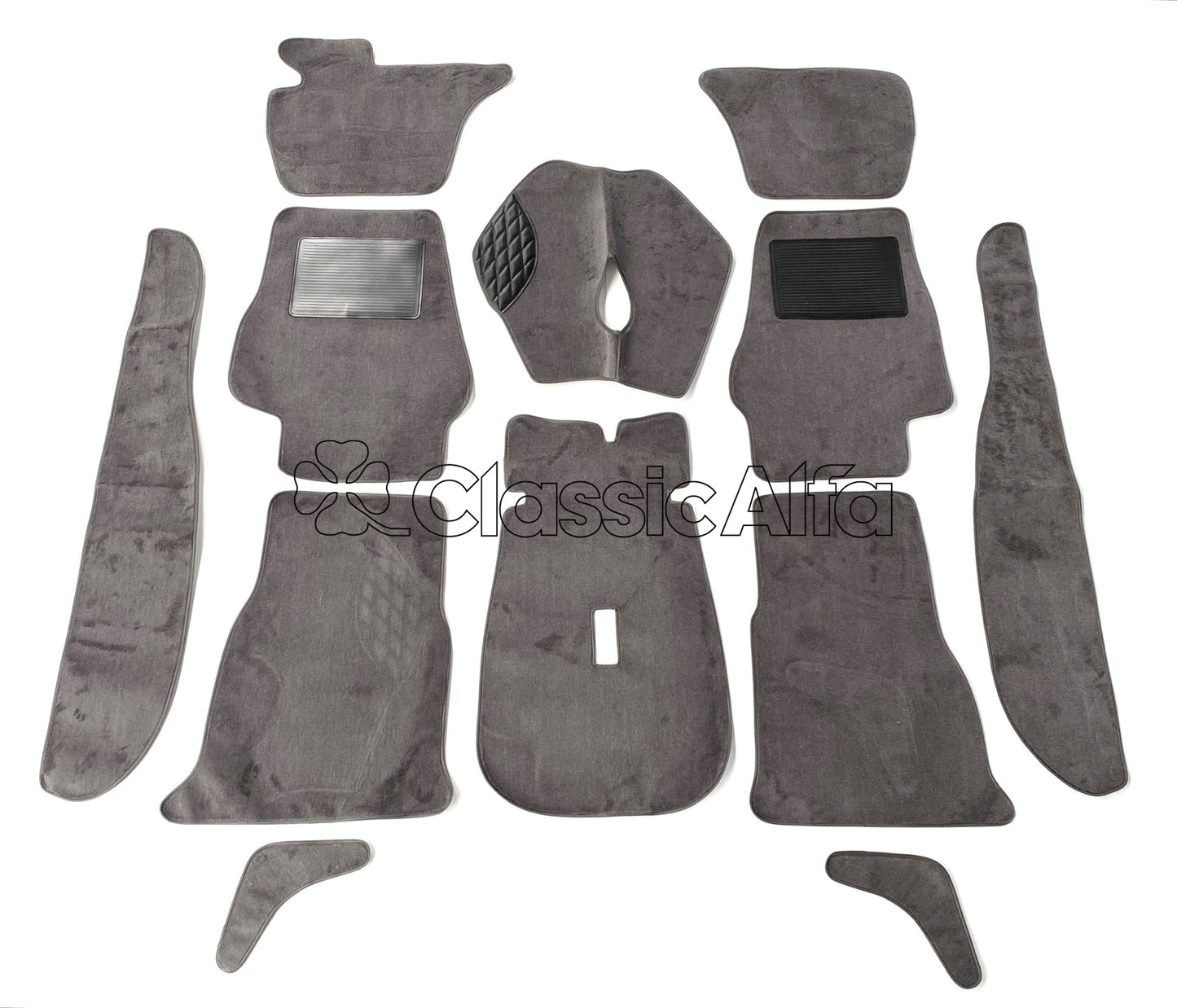 IN268/2 GIULIA SALOON PREMIUM GREY CARPET SET - LEFT HAND DRIVE HANGING PEDALS