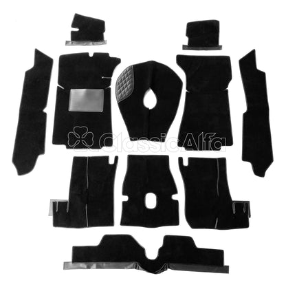 IN296 PREMIUM LHD CARPET SET FOR SPIDER 1972-82 - BLACK