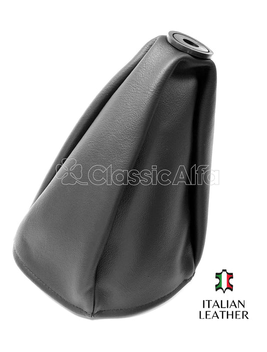IN325 LEATHER GEAR LEVER GAITER - BLACK 5 ROWS OF STITCHING 