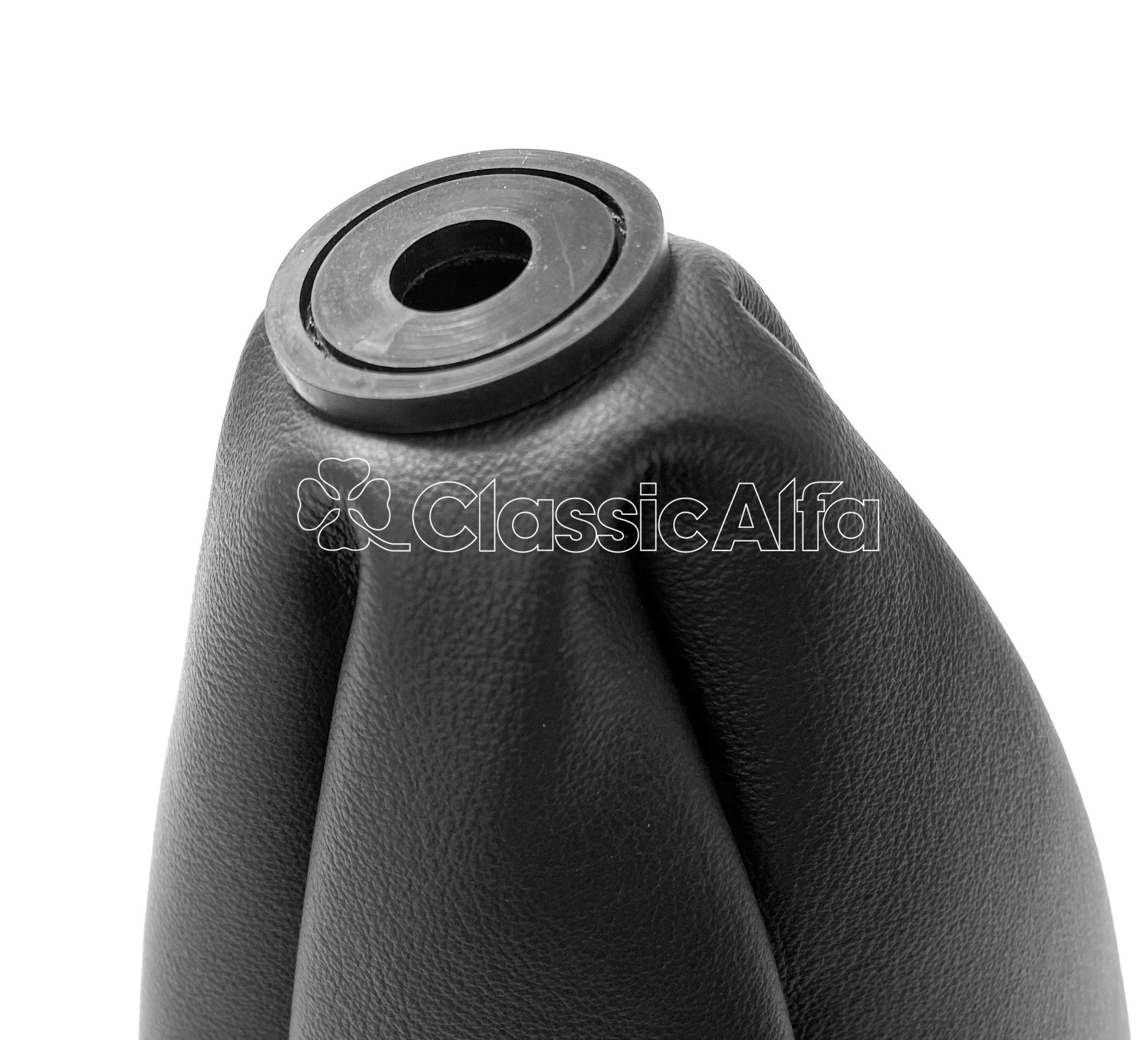 IN325 LEATHER GEAR LEVER GAITER - BLACK 5 ROWS OF STITCHING 