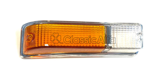 LT012/1 FRONT SIDELIGHT LENS, AMBER/CLEAR, GT/GTV 1970-76, RIGHT