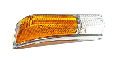 LT012/1 FRONT SIDELIGHT LENS, AMBER/CLEAR, GT/GTV 1970-76, RIGHT