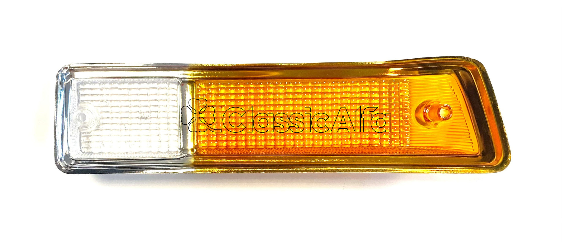 LT012/1 FRONT SIDELIGHT LENS, AMBER/CLEAR, GT/GTV 1970-76, RIGHT