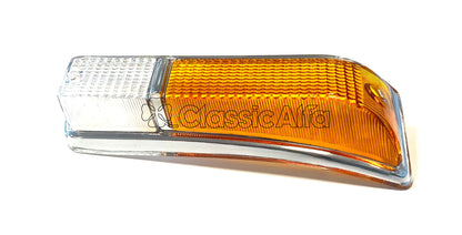 LT012 FRONT SIDELIGHT LENS LEFT - AMBER/CLEAR - GTV & GT JUNIOR 1970 ON