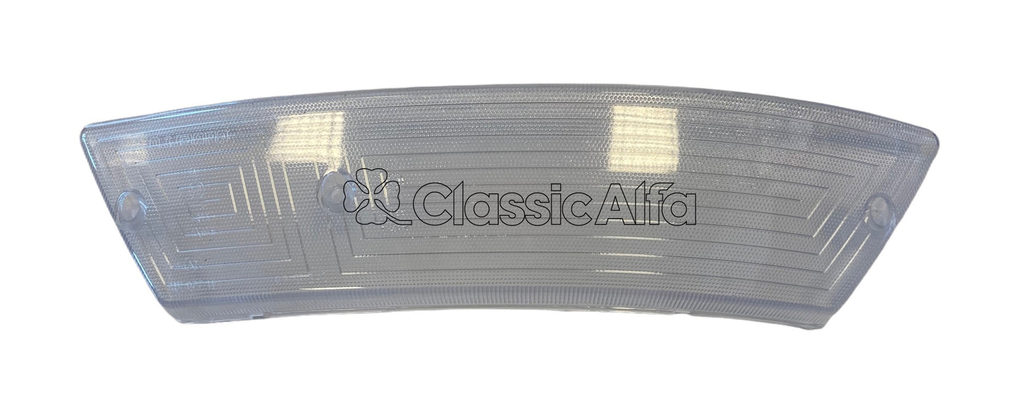 LT040/2 1970-84 SPIDER FRONT LIGHT LENS - LEFT CLEAR - FOR EURO MARKETS