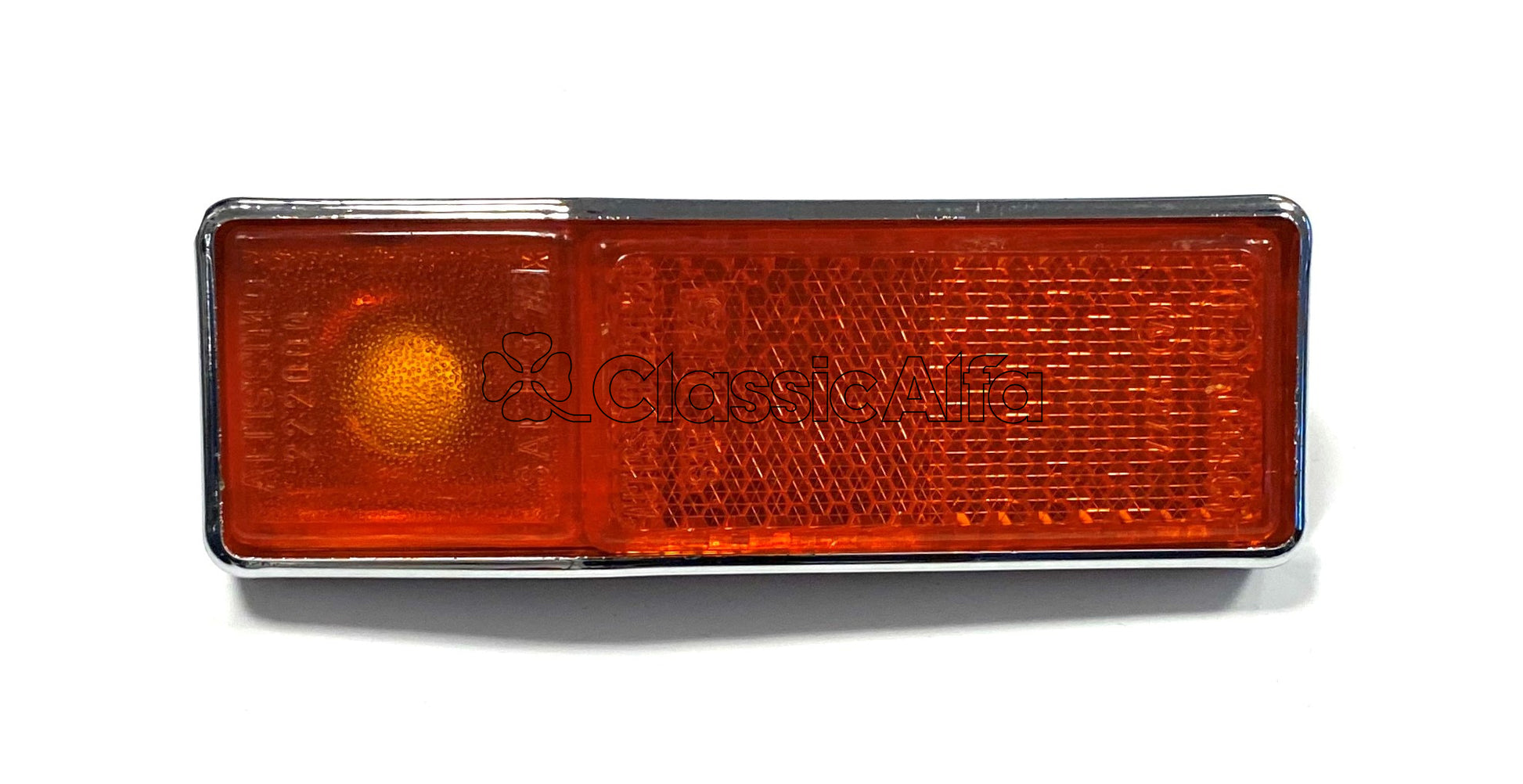 LT145 USA SPEC AMBER SIDE MARKER LIGHT/REFLECTOR WITH CHROME FRAME  1971 ON
