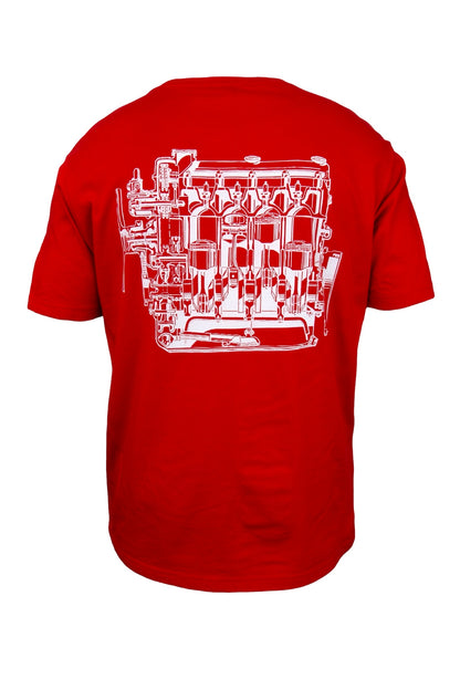 CLASSIC ALFA NORD ENGINE GRAPHIC T-SHIRT - RED
