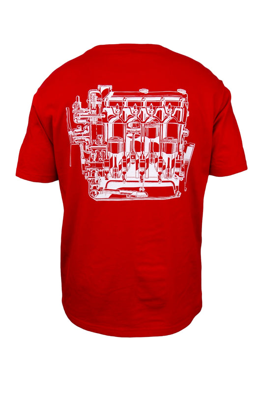 CLASSIC ALFA NORD ENGINE GRAPHIC T-SHIRT - RED