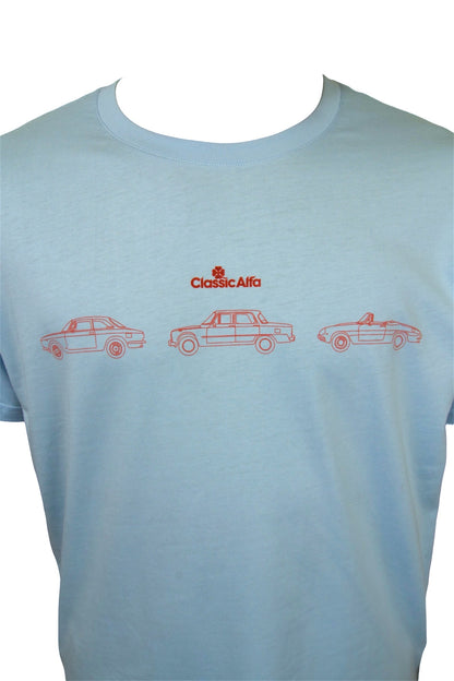 CLASSIC ALFA 105 GRAPHIC T-SHIRT - LIGHT BLUE