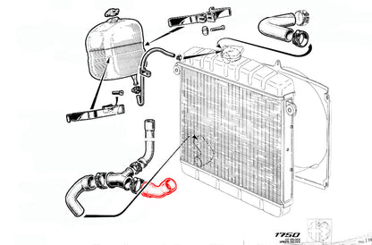 WA013/2 BOTTOM HOSE 1750 T-PIECE TO WATER PUMP