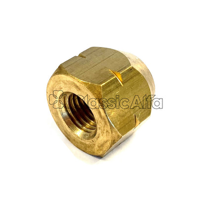 WH009/B 22mm OPEN WHEEL NUT BRASS - LEFT HAND THREAD