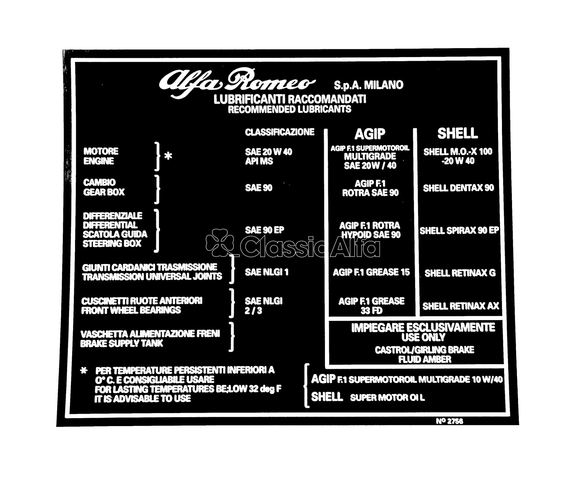 AC042 LUBRICANTS STICKER - BLACK