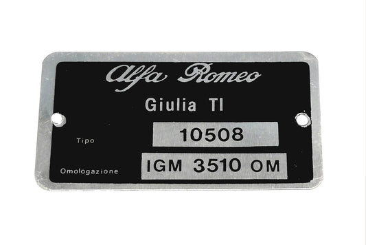 BG080  GIULIA TI TYPE PLATE 105.08 