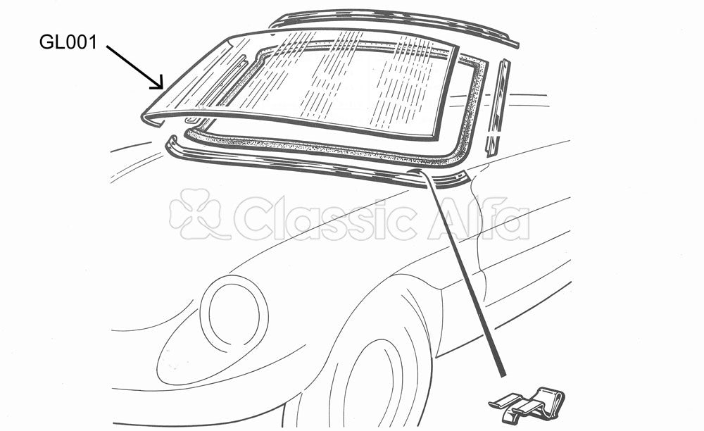 GL001 SPIDER 1970-93 WINDSCREEN - CLEAR £205