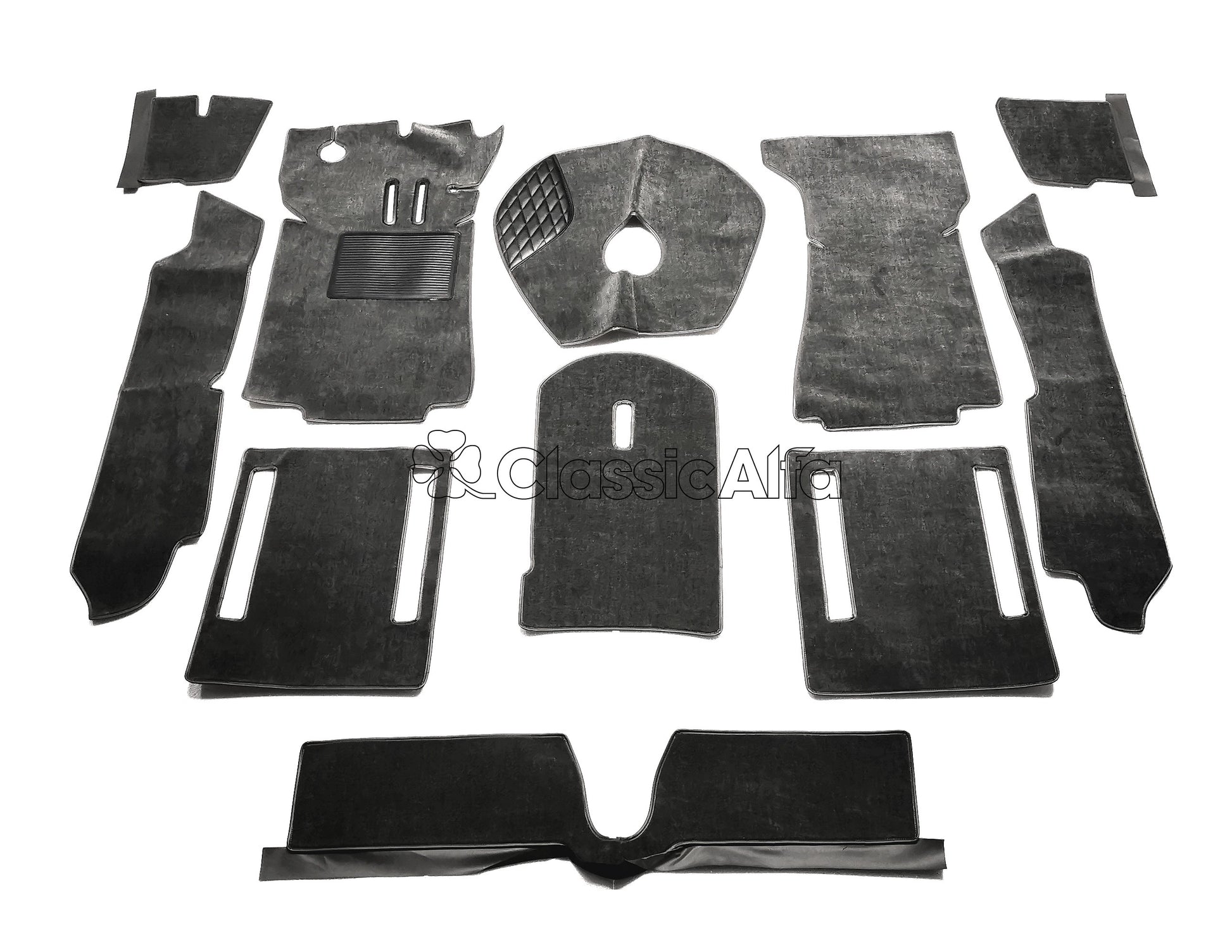 IN298 PREMIUM GREY LHD CARPET SET FOR SPIDER ROUNDTAIL  1966-69