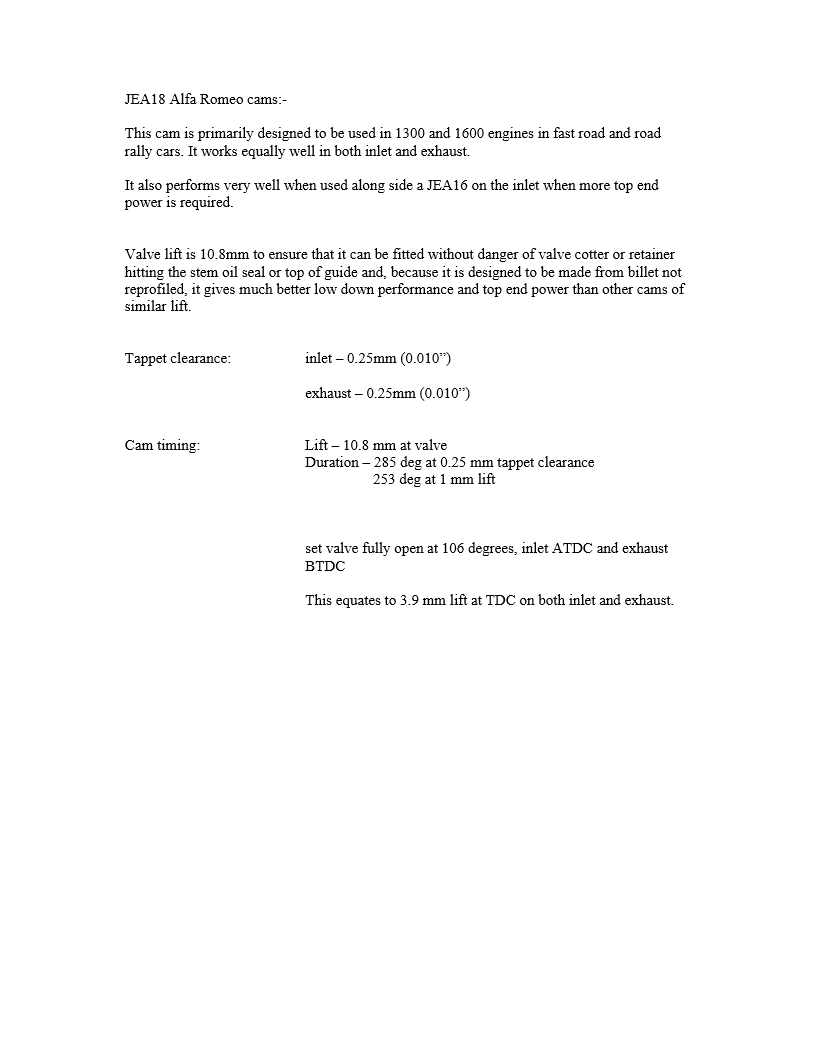 EN523 10.8mm PERFORMANCE CAMSHAFT