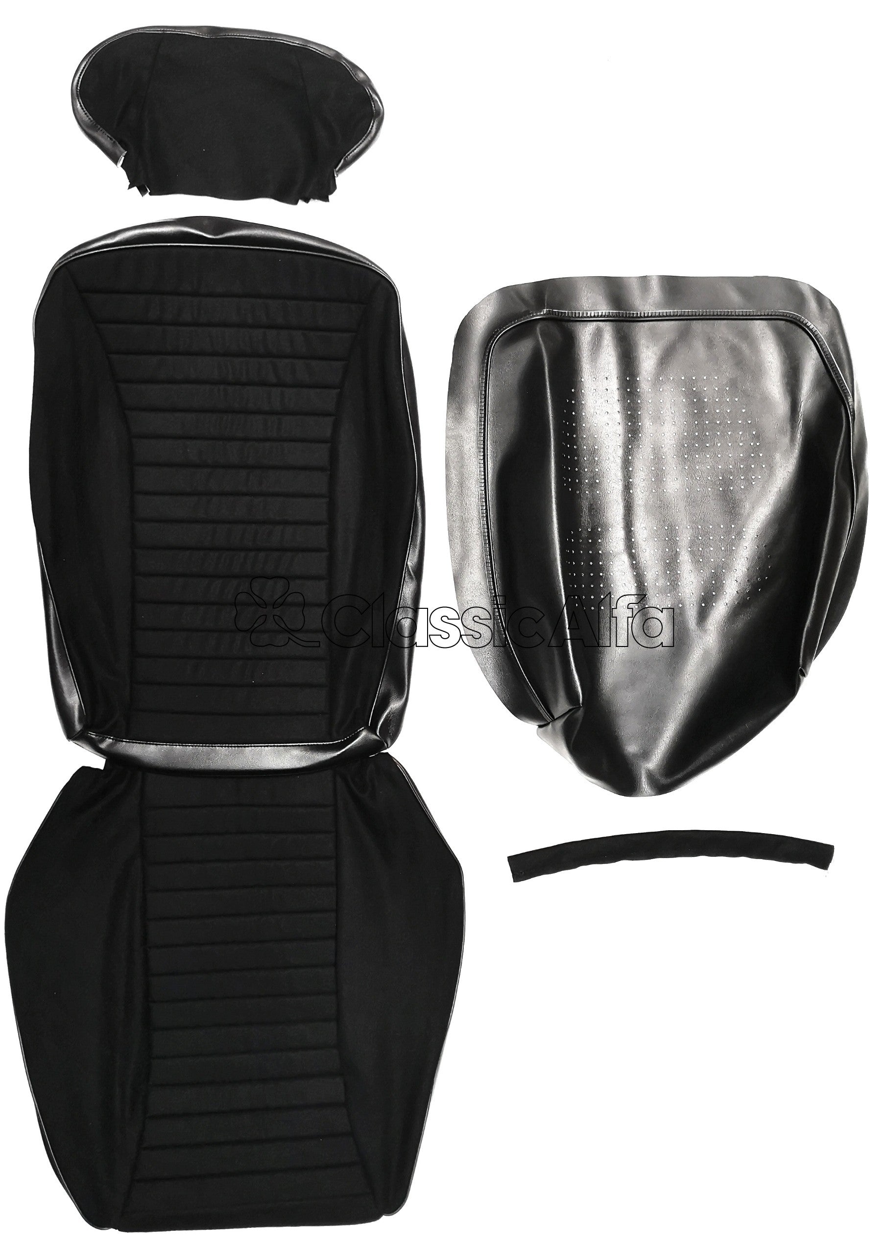 MN069/1 MONTREAL SEAT COVER BLACK CLOTH & VINYL