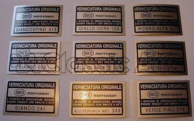 AC063 105 SERIES PAINT CODE STICKER